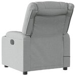 vidaXL Fauteuil inclinable de massage en tissu gris clair