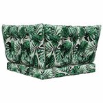 vidaXL Coussin de canapé d'extérieur 3 Pièces Motif feuille Polyester