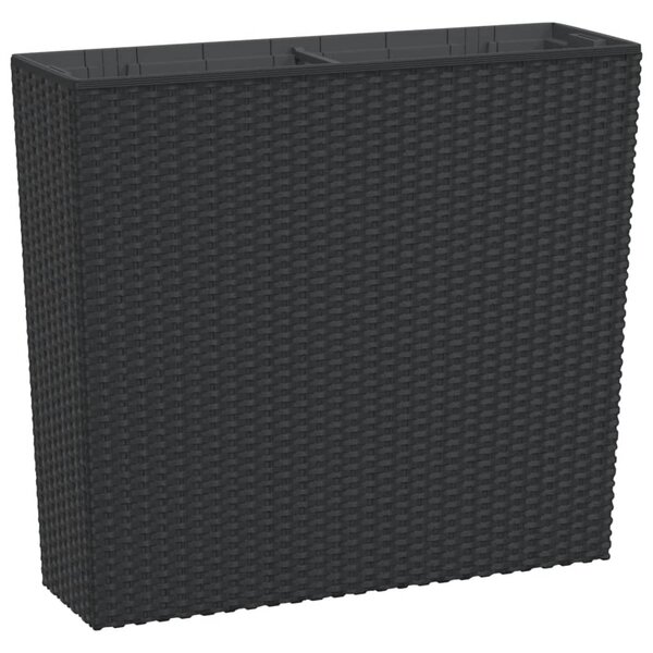 vidaXL Jardinière et intérieur amovible anthracite 12 /44 L rotin PP