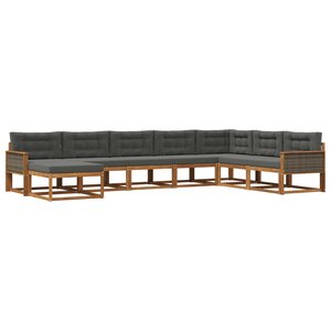 vidaXL Ensemble de canapés d'extérieur 8 pc Naturel et Anthracite