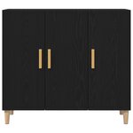 Buffet vidaXL Noir Chêne 90x34x80 cm en Bois d'ingénierie