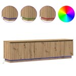 vidaXL Meuble TV avec LED chêne artisanal 180 x 38 x 49 cm