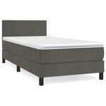 vidaXL Sommier à lattes de lit et matelas Gris foncé 90x190 cm Velours