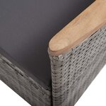 vidaXL Salon de jardin 3 Pièces avec coussins Résine tressée Gris