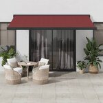 vidaXL Auvent rétractable automatique bordeaux 400x300 cm