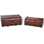 vidaXL Coffre de rangement vintage Bois Marron 2 Pièces