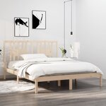 vidaXL Cadre de lit Bois de pin massif 160x200 cm