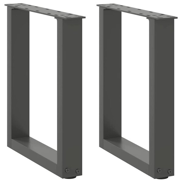 vidaXL Pieds de table basse en U 2 pièces Anthracite 28 x (42-43) cm Acier