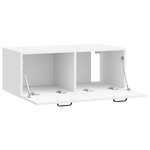 vidaXL Meuble TV mural Montage mural Blanc brillant 78 5 x 41 x 30 cm