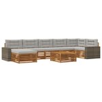 vidaXL Ensemble de canapés d'extérieur 8 Pièces Naturel et gris clair