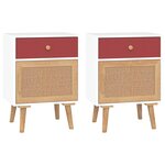 vidaXL Tables de chevet 2 Pièces blanc 40x30x55 cm bois d'ingénierie