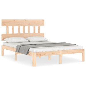 vidaXL Cadre de lit avec tête de lit 120x200 cm bois massif