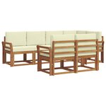 vidaXL Ensemble de canapés d'extérieur 7 pc Naturel et Crème