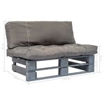 vidaXL Canapé de jardin palette avec coussins gris Pinède