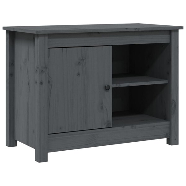 vidaXL Meuble TV Gris 70x36 5x52 cm Bois de pin massif
