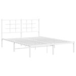 vidaXL Cadre de lit métal sans matelas et tête de lit blanc 140x190 cm