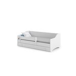 Lit enfant ERYK blanc + tiroir de rangement 160 avec matelas