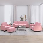 vidaXL Ensemble de canapés 4 Pièces avec coussins rose velours