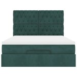 vidaXL Cadre de lit ottoman avec matelas vert foncé 140x200 cm velours