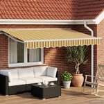 vidaXL Auvent rétractable électrique Jaune  Gris et Blanc 3 5 x 2 5 m