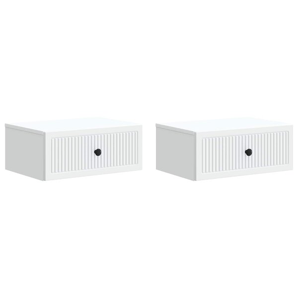 vidaXL Cabinet de chevet 2 pièces Blanc 49 x 34 5 x 20 cm