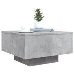 vidaXL Table basse gris béton 55x55x31 cm bois d'ingénierie