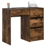 vidaXL Bureau Chêne fumé 90 x 37 5 x 75 cm Bois d'ingénierie
