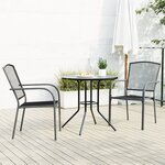 vidaXL Ensemble de chaises de jardin empilables 3 Pièces anthracite