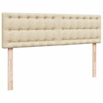 vidaXL Lit ottoman avec matelas et LED crème 140x190 cm tissu