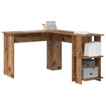 vidaXL Bureau d'angle avec étagère Bois Ancien 140 x 113 5 x 75 cm