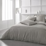 Drap housse - 140 x 190 cm uni - Dune