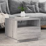 vidaXL Table basse avec lumières LED sonoma gris 50x49x40 cm