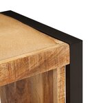vidaXL Banc de rangement avec toile 80x35x40 cm en bois massif brut de mangue