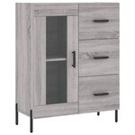 vidaXL Buffet haut Sonoma gris 69 5x34x180 cm Bois d'ingénierie