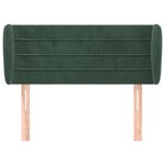 vidaXL Tête de lit avec oreilles Vert foncé 103x23x78/88 cm Velours