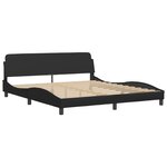 vidaXL Lit avec matelas Dover noir 180x200 cm similicuir