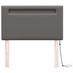 vidaXL Tête de lit LED Gris 90 cm Cuir synthétique