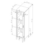 Armoire à casier métallique vérouillable 137 x 38 x 38 cm noir 03_0006361