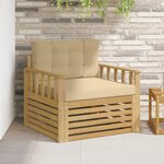 vidaXL Canapé d’extérieur Polyester Blanc et beige