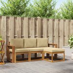 vidaXL Ensemble de canapés d'extérieur 4 pc Naturel et Beige