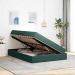 vidaXL Lit avec rangement et matelas Vert foncé 140 x 190 cm Velours