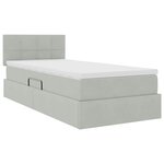 vidaXL Lit de rangement LED avec matelas Gris clair 90 x 200 cm