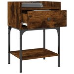 vidaXL Table de chevet chêne fumé 40 5x31x60 cm bois d'ingénierie