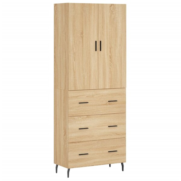 vidaXL Buffet haut Chêne sonoma 69 5x34x180 cm Bois d'ingénierie