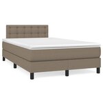 vidaXL Sommier à lattes de lit avec matelas taupe 120x190 cm tissu