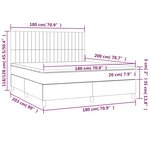 vidaXL Sommier à lattes de lit et matelas et LED Taupe 180x200cm Tissu