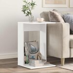 vidaXL Table d'appoint Blanc 40 x 38 x 62 5 cm Bois d'ingénierie