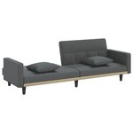 vidaXL Canapé-lit avec coussins gris foncé tissu