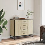 vidaXL Buffet chêne sonoma 92x35x76 cm bois d'ingénierie