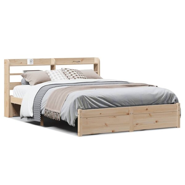 vidaXL Cadre de lit avec tête de lit sans matelas 120x190 cm